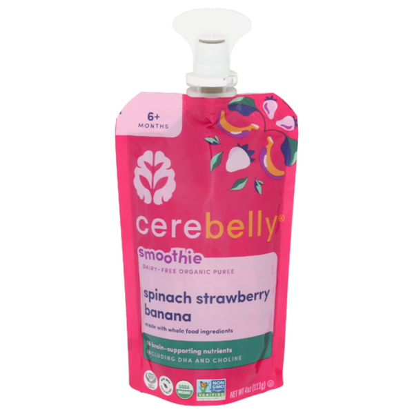 Cerebelly Inc Organic Spinach Strawberry Banana Smoothie Baby Food Pouch