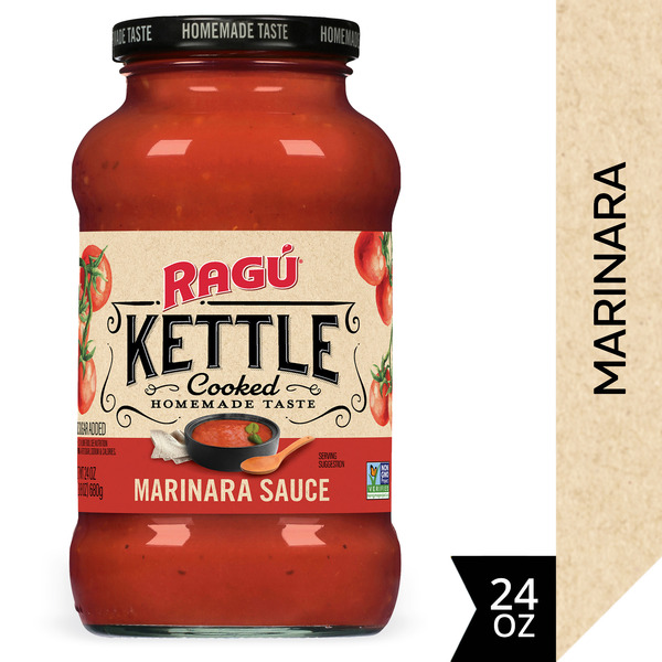Ragu Kettle Cooked Marinara Pasta Sauce, Slow-Simmered Ingredients, 24 oz.