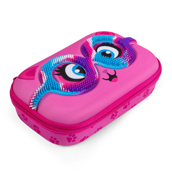ZIPIT Zipper School Box, 3 x 6 x 4 in - Sensory Pink Eyes