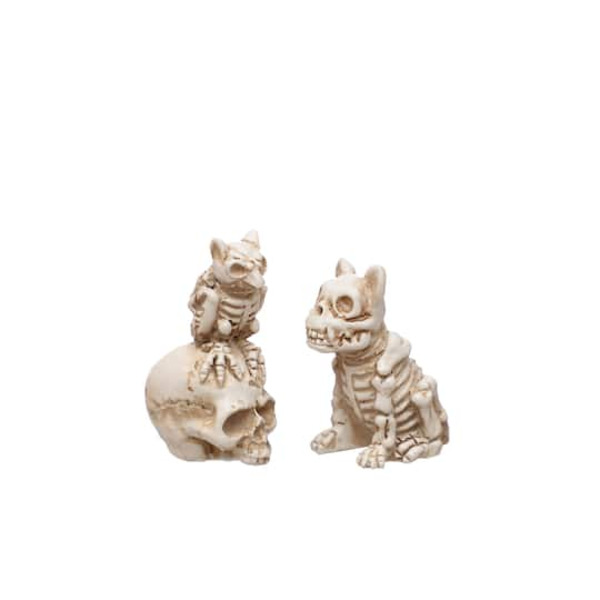 Ashland Mini Skeleton Dog & Bird Figurines