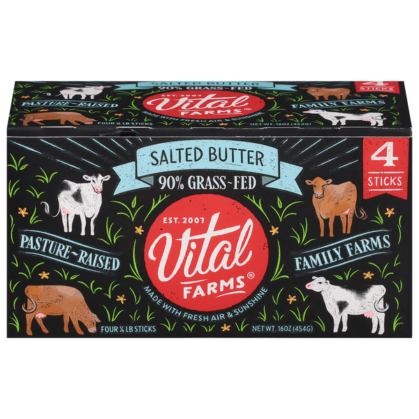 Vital Farms Butter, Salted, 90% Grass-Fed, Pasture-Raised Same-Day