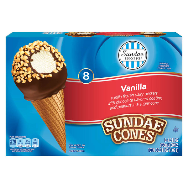SUNDAE SHOPPE Vanilla Sundae Nut Cones