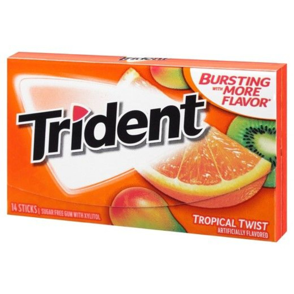 Trident - Tropical Twist Sugar Free Gum - 14 Pc