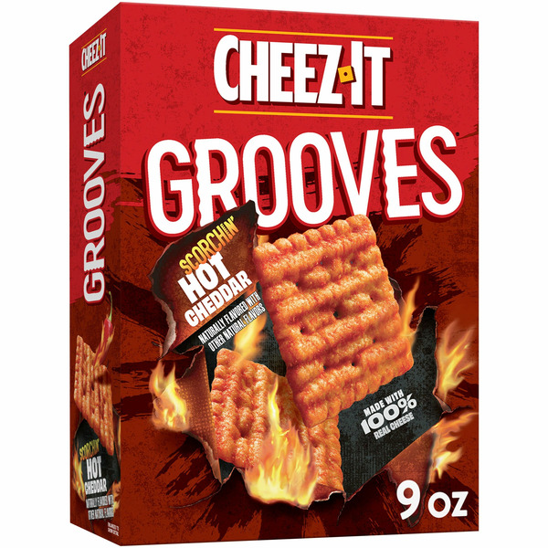 Cheez-It Grooves Cheese Crackers, Crunchy Snack Crackers, Scorchin