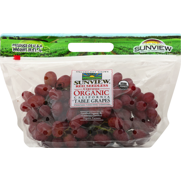 Sunview Grapes, Table, Certified Organic, Red, Seedless Same-Day