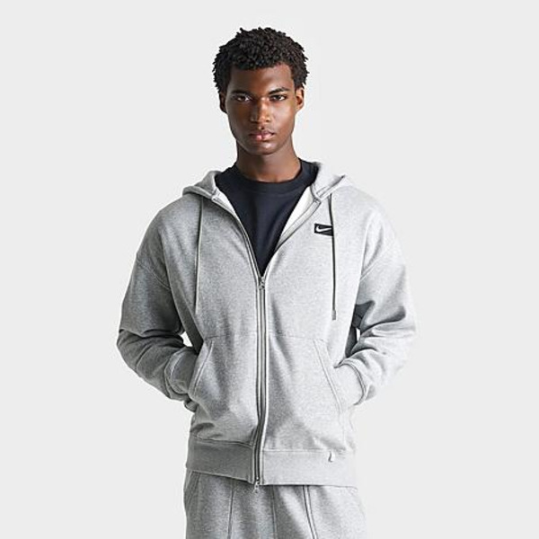 Nike Men's Sportswear Swoosh Box Full-Zip Hoodie, M - Dark Grey Heather/Black