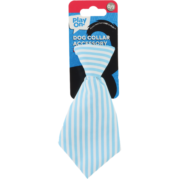 Play On Accessories Stripe Dog Neck Tie, One Size - Blue & White