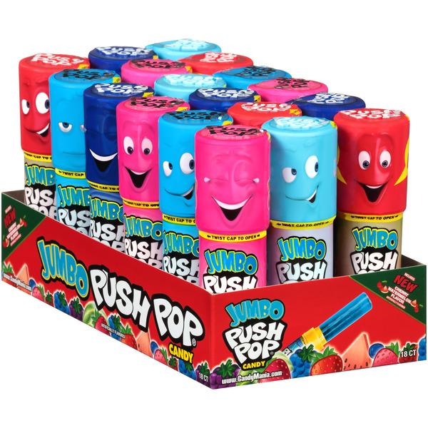 Bazooka Jumbo Push Pops, Variety Pack, 1.06 oz, 18 ct Same-Day