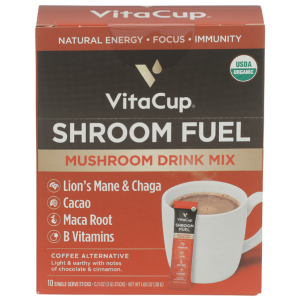 Vitacup Organic Shroom Fuel Mushroom Drink Mix Coffee Alternative 10 Count