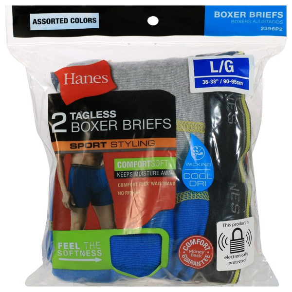 Hanes Men's Tagless Boxer Briefs – 90 Pair Wholesale Lot (18 Packs) – Slightly Imperfect