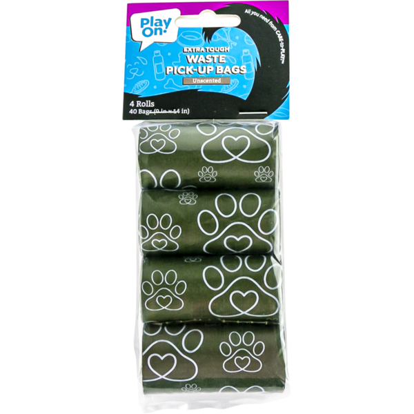 Play On Extra Tough Unscented Waste Bags - Green
