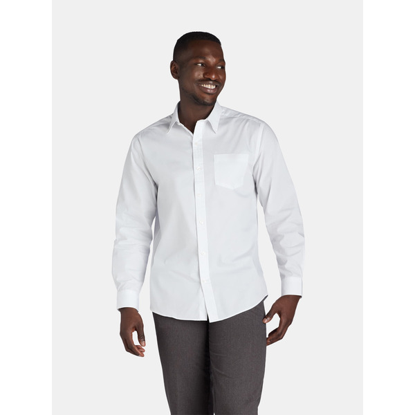 cool white dress shirts Ash & Erie White Wrinkle Resistant Dress Shirt for Short Men White / 15 / Standard