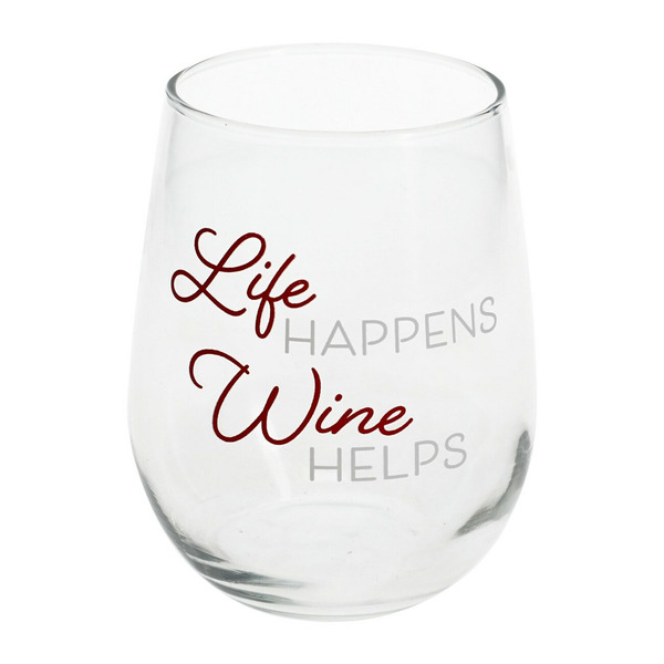 Greenbrier Farms Life Happens Stemless Wine Glass