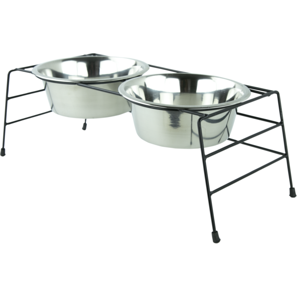 Play On Stainless Steel Double Diner Bowls, 64 oz Capacity