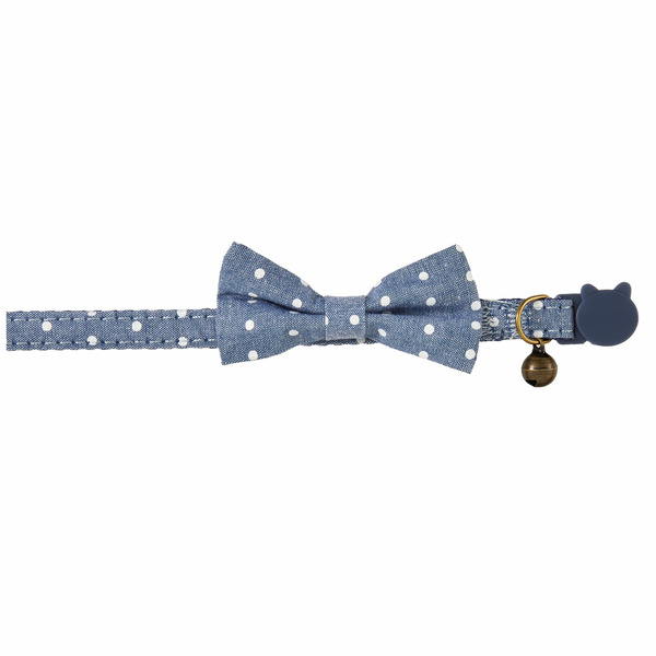 Whisker City Dots Bow Tie Easy Release Kitten & Cat Collar - Blue