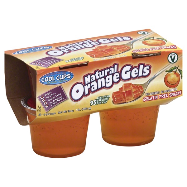 Cool Cups Gelatin Free Snacks, Natural Orange Gels (4 oz) from Mollie