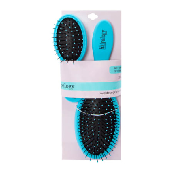 Hairology Oval Detangle Brush Set - Blue