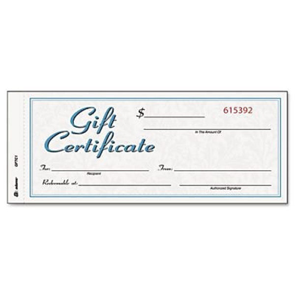 Adams GFTC1 2-Part Carbonless Design Gift Certificate With Envelope
