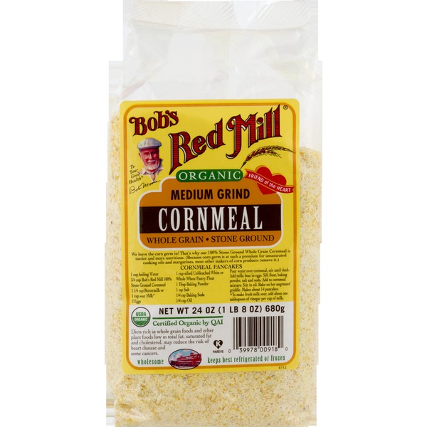 Bob's Red Mill Cornmeal, Whole Grain, Stone Ground, Medium Grind (24 oz