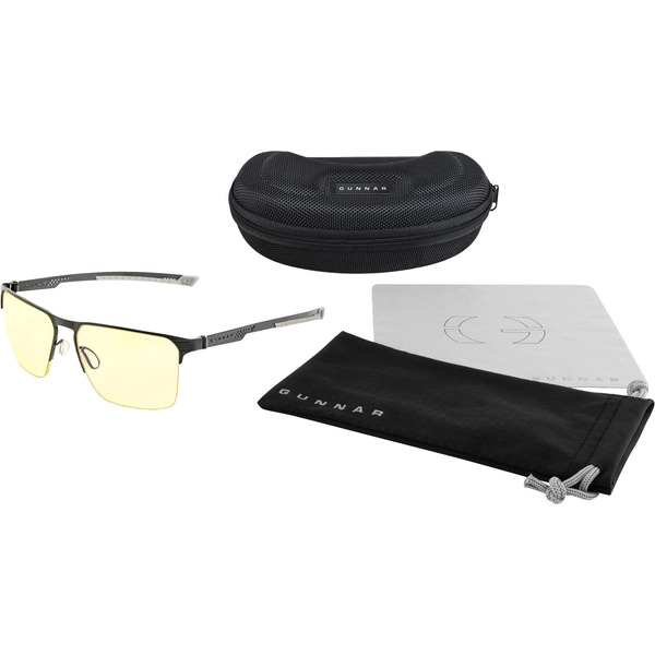 GUNNAR Echo Pro eSports Performance Level Computer Glasses with Blue Light Reduction, Amber Lenses - Onyx