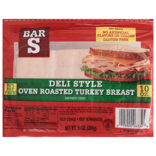 Bar-S Turkey Breast, Oven Roasted, Deli Style