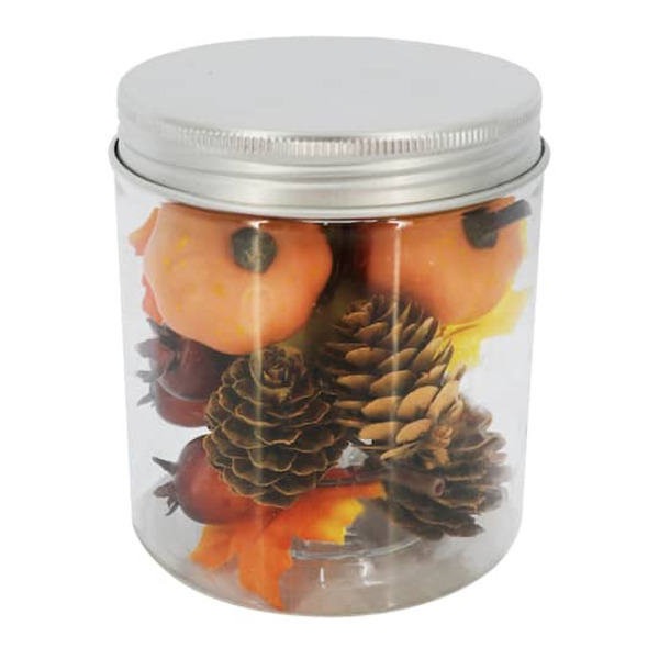 Ashland Pinecone, Pumpkin, Berry & Maple Leaves Decorative Components - Coral & Green