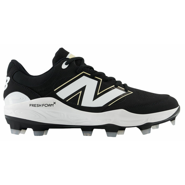New Balance Men's Fresh Foam X 3000 V7 Molded Medium Width Baseball Cleats, Size 9- Black & White