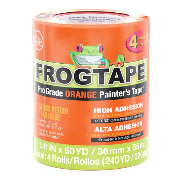 FrogTape Pro Grade Orange 4 -Pack 1.41-in x 60 Yard(s) Painters Tape