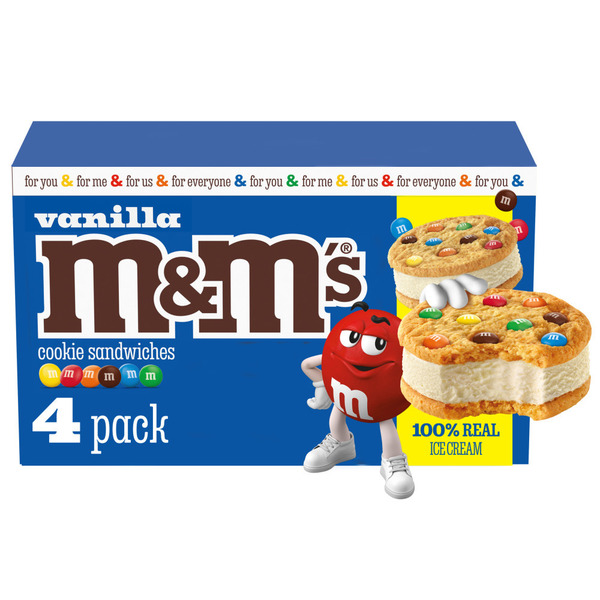 M&M's Vanilla Reduced Fat Ice Cream Dessert Cookie Ice Cream