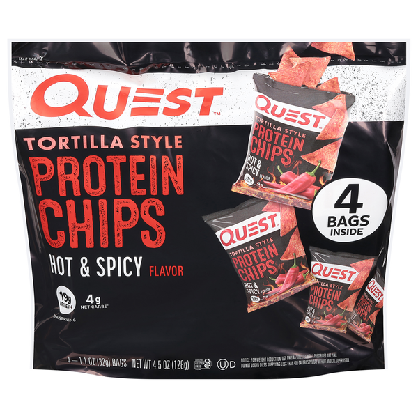 Quest Tortilla Style Protein Chips, Hot & Spicy Flavor