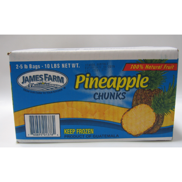 Frozen James Farm - Pineapple Chunks - 2/5 lbs