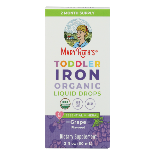 MaryRuth's Iron, Organic, Toddler, Liquid Drops, Grape