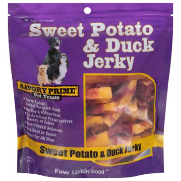 Savory Prime Dog Treats, Sweet Potato & Duck Jerky