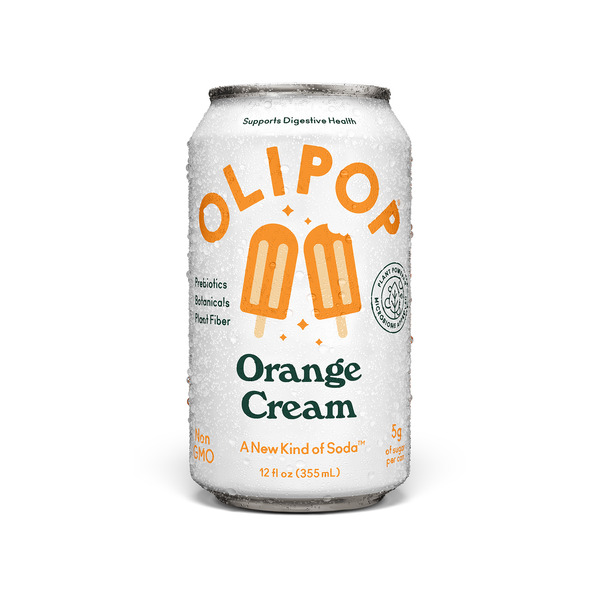 OLIPOP Prebiotic Soda, Orange Cream
