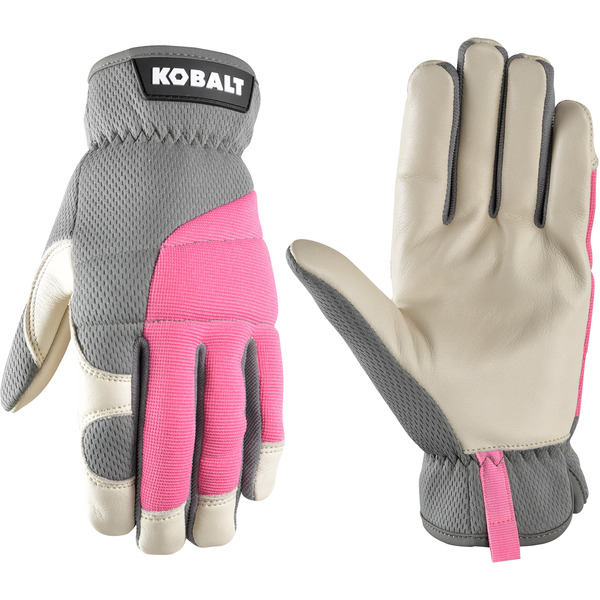 Kobalt Pink Leather/Polyester Utility Gloves 1 -Pairs