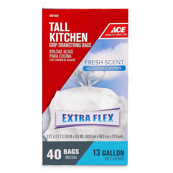 ACE Tall Kitchen Grip Drawstring Bags Fresh