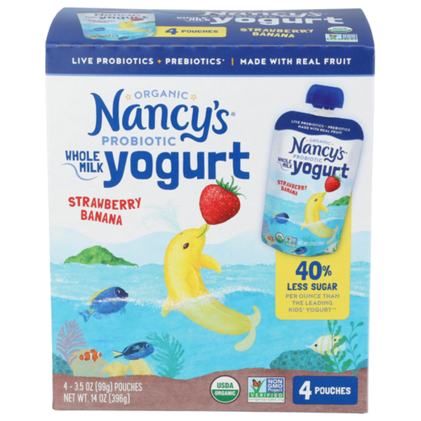 Nancy's Organic Strawberry Banana Yogurt Pouches 4 Pack