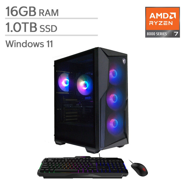 MSI Codex Z2 Gaming Desktop Computer, Ryzen 7 8700F, 16 GB RAM, 1 TB SSD