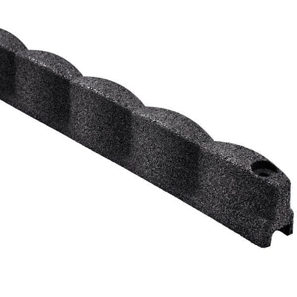 Ground Smart 4-ft x 3-in SmartLoc Garden Wave Black Rubber Landscape edging section with stakes