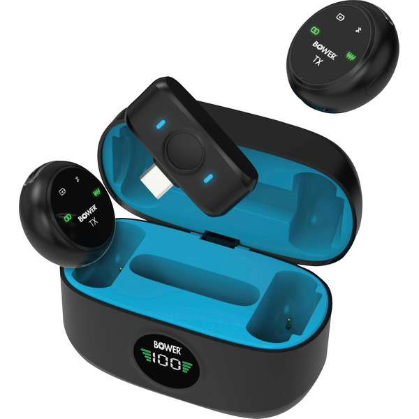 Bower Audro M1 Wireless Microphone System With Charging Case & Noise Reduction