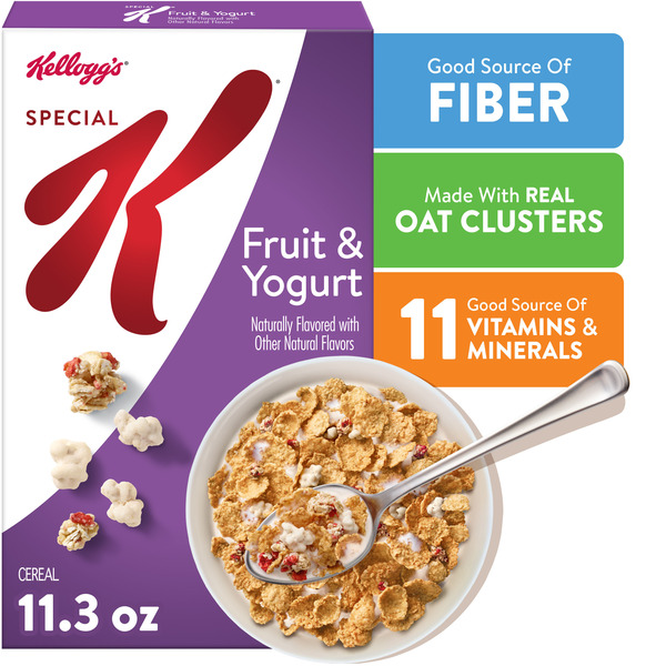Kellogg’s Special K Breakfast Cereal, Family Breakfast, Fiber Cereal, Fruit and Yogurt,  Box (1 Box)