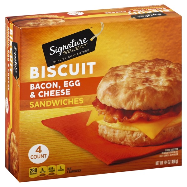 Signature Select Egg, Cheese & Bacon Biscuit Sandwiches (4 each) from