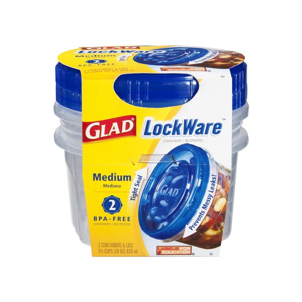 Glad LockWare Containers & Lids Medium 2 CT (28 oz) Instacart