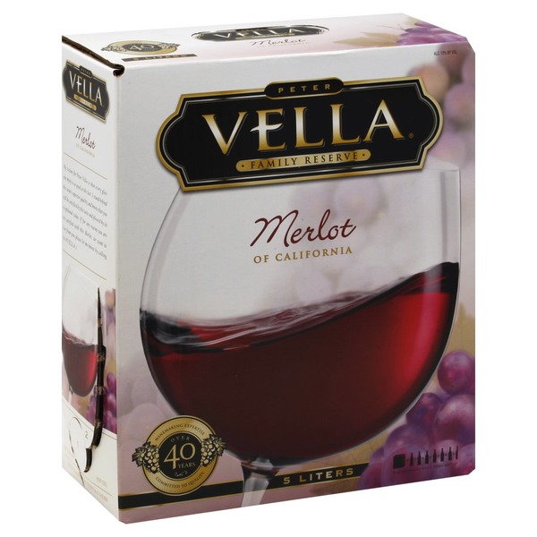 Peter Vella Box Wine, Merlot (5 L) from Cash Wise Liquor Instacart