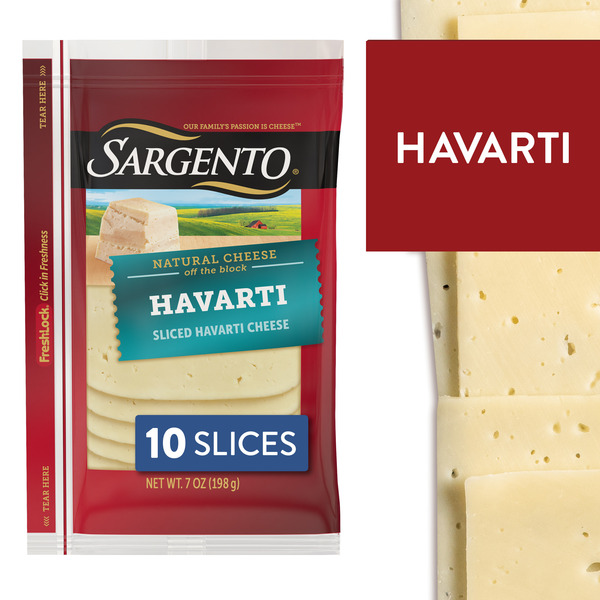 Sargento Havarti Natural Sliced Cheese, 10 slices