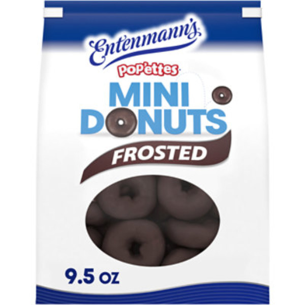 Entenmann's Pop'ettes, Frosted, Donuts, Mini Doughnuts, 9.5 oz
