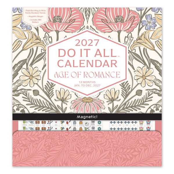 Orange Circle Studio 2027 Do It All Wall Calendar, Age of Romance, 12-13/16 x 12 in – January to December