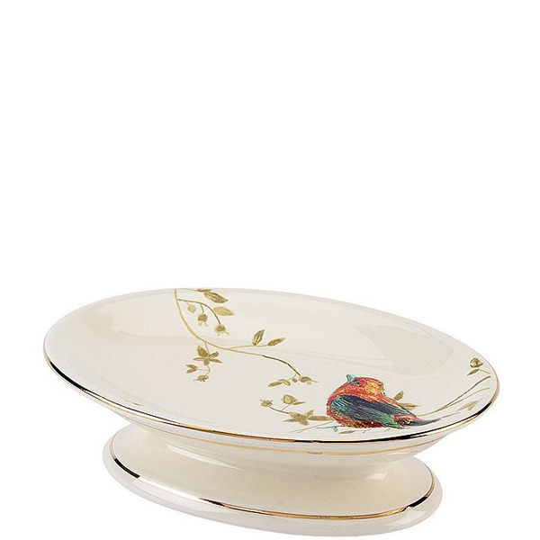 Avanti Linens Gilded Birds Ceramic Soap Dish