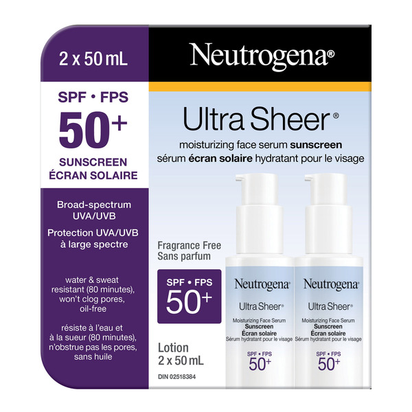 Neutrogena Ultra Sheer Moisturizing Face Serum Sunscreen SPF 50+