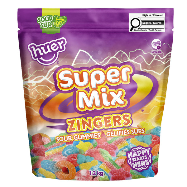 Huer Foods Inc. Super Mix Zingers Sour Gummies